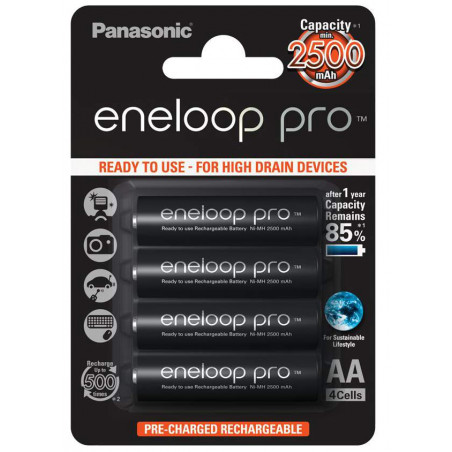 Akumulatory Panasonic Eneloop PRO AA 2500 mAh 500 cykli 4szt