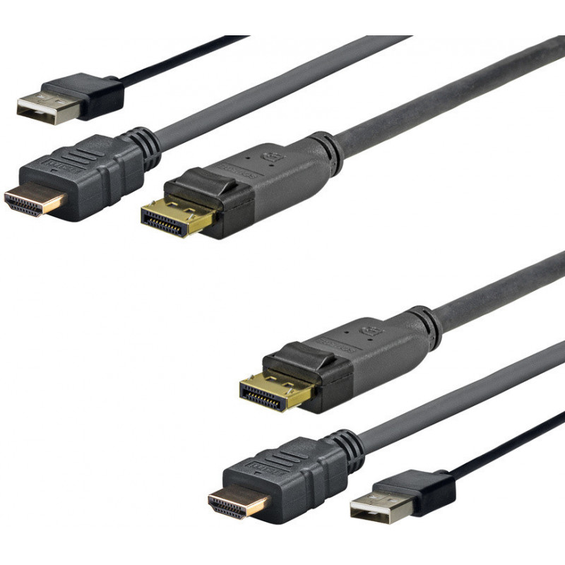 Vivolink Pro HDMI+DP+USB 1m
