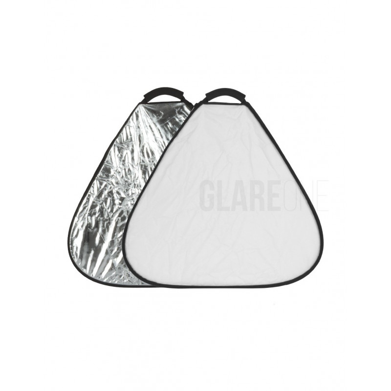 GlareOne Blenda trójkątna 2w1 srebrno-biała, 30cm