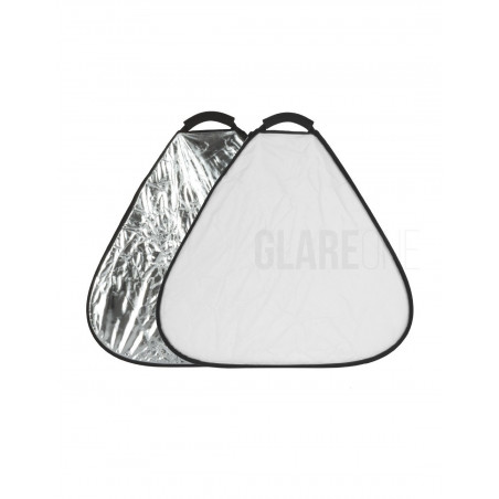 GlareOne Blenda trójkątna 2w1 srebrno-biała, 60cm