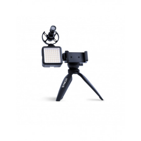 Synco Vlogger Kit 2 zestaw mikrofon M1S, lampa LED, uchwyt MOBILE, statyw