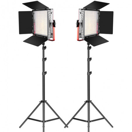 GVM LED Light Panels Studio Soft Video Light Bi-Color 2-Pack with Stand MB832-2L