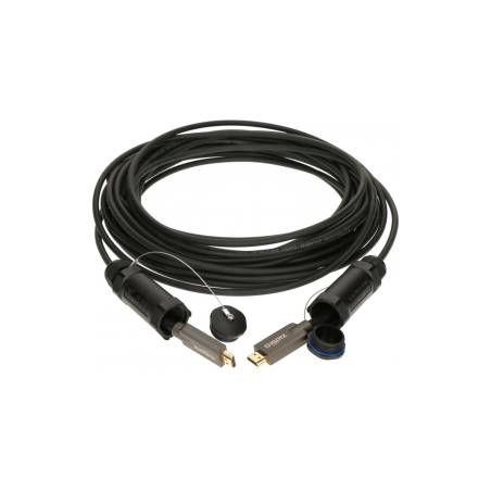 KLOTZ HDMI 2.1 AOC Link 50m aktywny kabel optyczny opancerzony - wtyczki z nasadkami ochronnymi