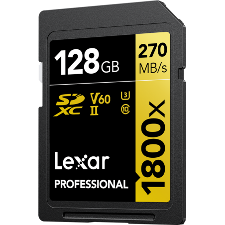 Karta pamięci 128GB Lexar Pro 1800x SDXC U3 (V60) UHS-II R270/W180 + czytnik 2w1 USB 3.1