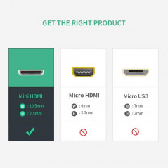 UGREEN Mini HDMI do HDMI adapter AV 22cm