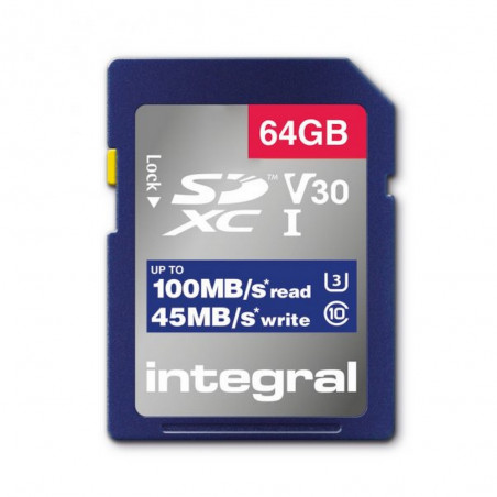 Karta pamięci INTEGRAL High Speed SDXC V30 UHS-I U3 64GB