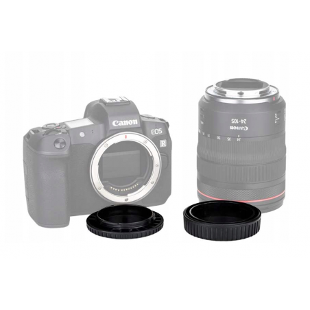 Zestaw dekielków do korpusu aparatu Canon oraz tył obiektywu Canon