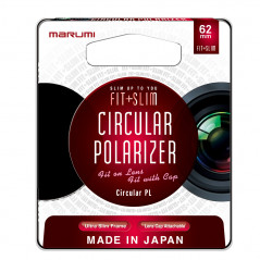 MARUMI Fit + Slim Filtr fotograficzny Circular PL 62mm + zestaw czyszczący Marumi Lens Kit (2w1) GRATIS