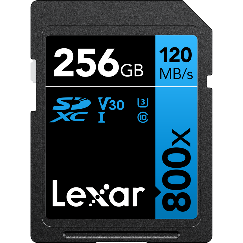 Karta pamięci LEXAR Professional 800x SDXC UHS-I, C10 V30 U3, R120/45MB 256GB