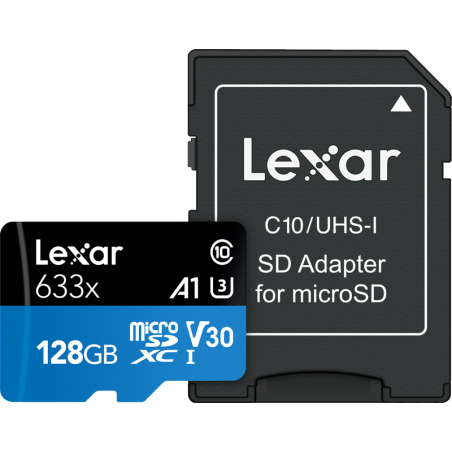 Karta pamięci LEXAR 633X microSDHC/SDXC (V30) R95/W45 128GB z adapterem