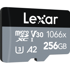 Karta pamięci LEXAR Pro 1066x microSDHC/microSDXC UHS-I (SILVER) R160/W120 256GB