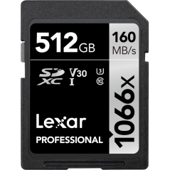 Karta pamięci Lexar Pro 1066x SDXC U3 (V30) UHS-I R160/W120 512GB