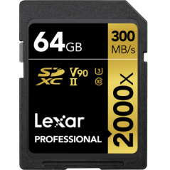 Karta pamięci LEXAR Pro 2000X SDHC/SDXC UHS-II U3(V90) R300/W260 64GB