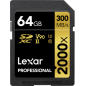 Karta pamięci LEXAR Pro 2000X SDHC/SDXC UHS-II U3(V90) R300/W260 64GB