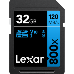 Karta pamięci LEXAR Professional 800x SDXC UHS-I cards, C10 V30 U3, R120/45MB 32GB