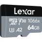 Karta pamięci LEXAR Pro 1066x microSDHC/microSDXC UHS-I (SILVER) R160/W120 64GB
