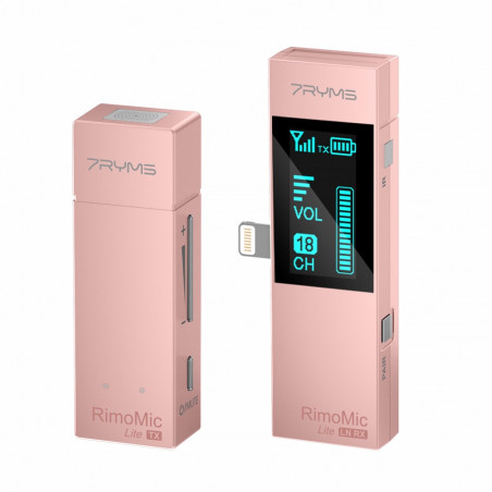 Bezprzewodowy zestaw mikrofonowy 7Ryms RimoMic Lite [iPhone/iPad] różowy