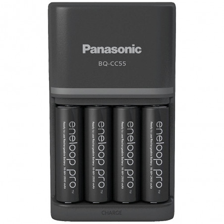 Ładowarka do akumulatorów Panasonic Smart & Quick BQ-CC55 + 4x eneloop Pro AA NiMH