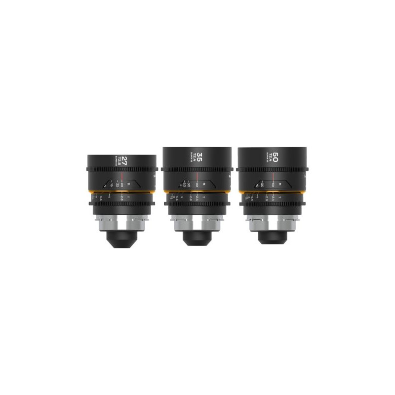 Zestaw obiektywów Venus Optics Laowa Nanomorph 27 mm, 35 mm, 50 mm S35 Amber do Arri PL / Canon EF