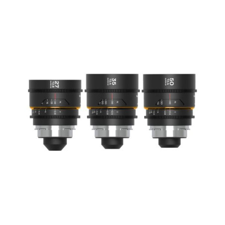 Zestaw obiektywów Venus Optics Laowa Nanomorph 27 mm, 35 mm, 50 mm S35 Amber do Arri PL / Canon EF