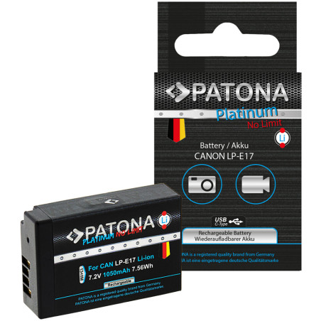Akumulator Patona zamiennik Canon LP-E17 Platinum + ładowarka z funkcją powerdelivery za 1zł przy zakupie 2 sztuk akumulatorów