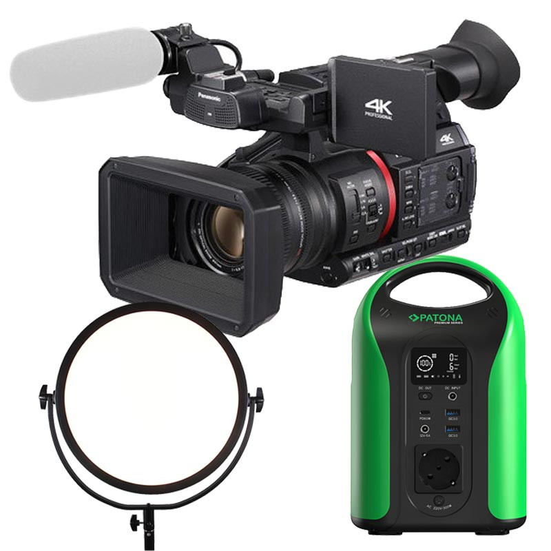 Zestaw Panasonic AG-CX350 + PATONA przenośna stacja zasilania 300/300W 283Wh PD60W USB5V/3A DC12/5A + lampa Patona soft 360