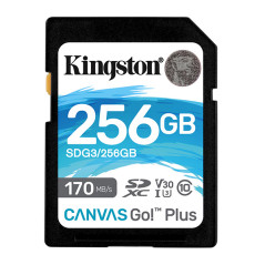 Kingston karta pamięci Canvas Go Plus 256GB SDXC SDG3 256GB UHS I U3 Class 10 V30