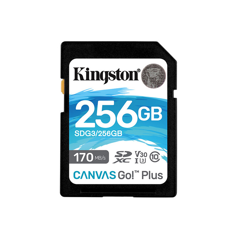Kingston karta pamięci Canvas Go Plus 256GB SDXC SDG3 256GB UHS I U3 Class 10 V30