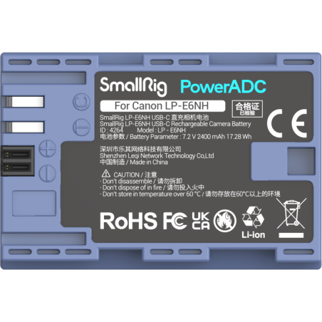 SmallRig 4264 akumulator LP-E6NH ładowany przez USB-C + rabat 15% z kodem SR15