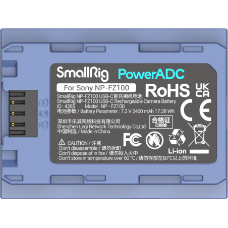 SmallRig 4265  akumulator NP-FZ100 ładowany przez USB-C + rabat 15% z kodem SR15