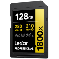 Karta pamięci 128GB Lexar Pro SDXC Pro 1800x U3 UHS-II R280/W210 (V60) 128GB
