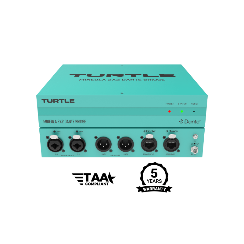 Turtle AV mineola 2x2 dante audio bridge Turtle AV mineola 2x2 dante audio bridge