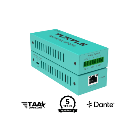 Turtle AV Dante Pro 2Ch Analog Line Input Adapter