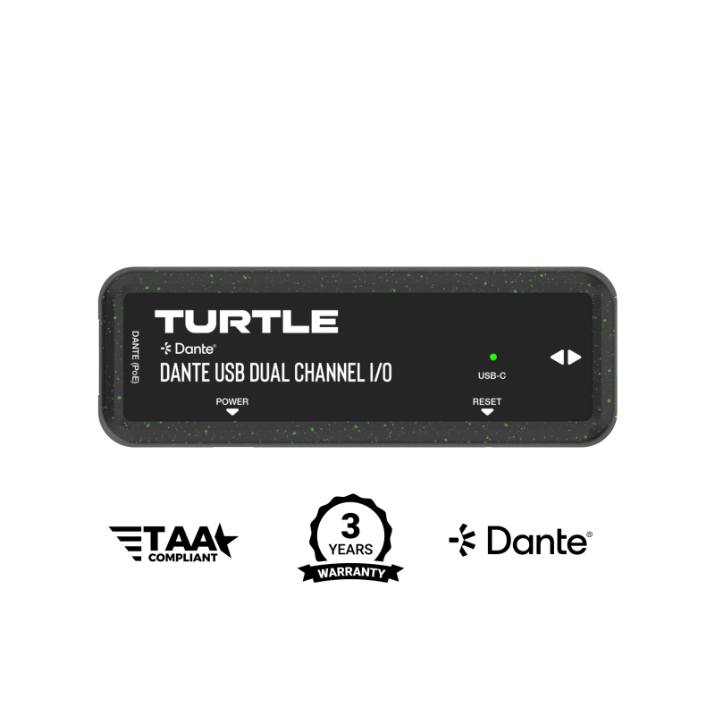 Turtle AV Dante Dual Channel USB-C I/O Adapter Turtle AV Dante Dual Channel USB-C I/O Adapter