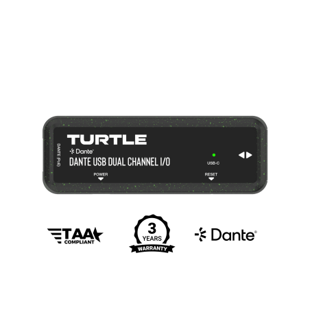 Turtle AV Dante Dual Channel USB-C I/O Adapter