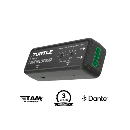 Turtle AV Dante Dual Channel Analog Line Output Adapter
