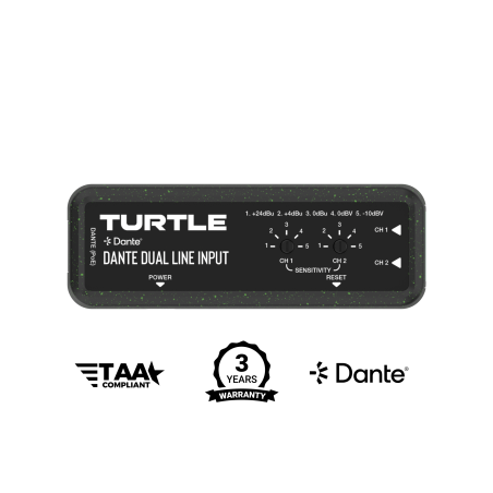 Turtle AV Dante Dual Channel Analog Line Input Adapter