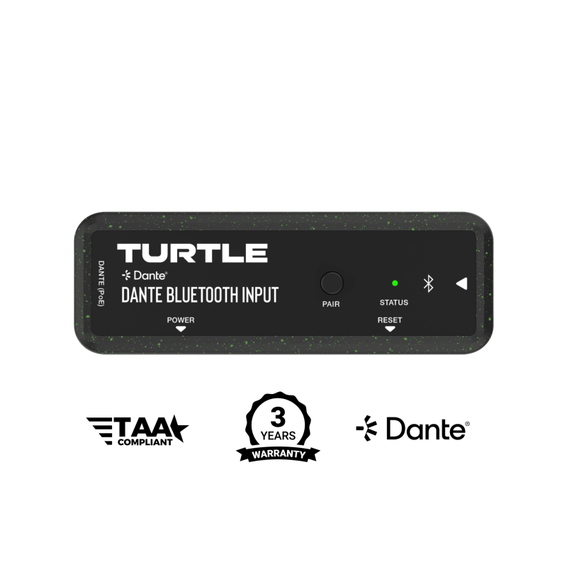 Turtle AV Dante Dual Channel Bluetooth Input Adapter Turtle AV Dante Dual Channel Bluetooth Input Adapter