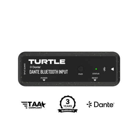 Turtle AV Dante Dual Channel Bluetooth Input Adapter