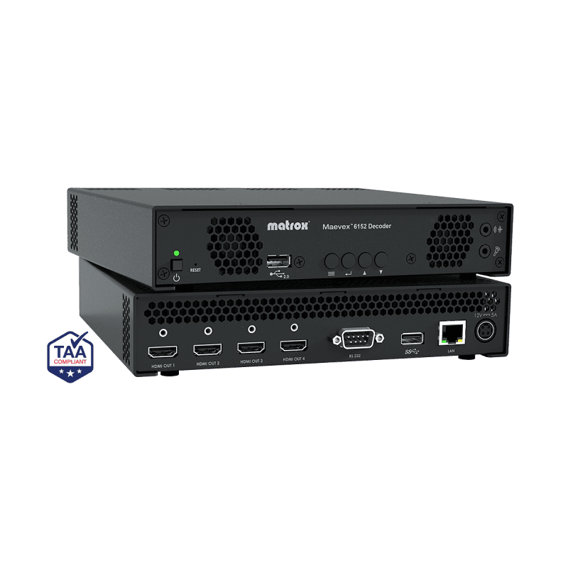 Matrox Maevex 6152 Quad 4K HDMI Decoder Matrox Maevex 6152 Quad 4K HDMI Decoder