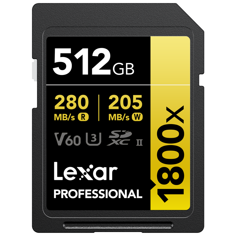 Karta pamięci Lexar SDXC Pro 1800x U3 UHS-II R280/W210 (V60) 512GB
