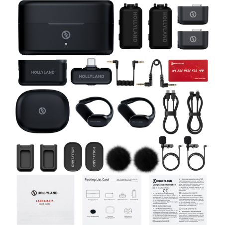 Hollyland LARK MAX 2 Ultimate Combo with OWS Monitor Earphone + Camera RX + USB-C RX