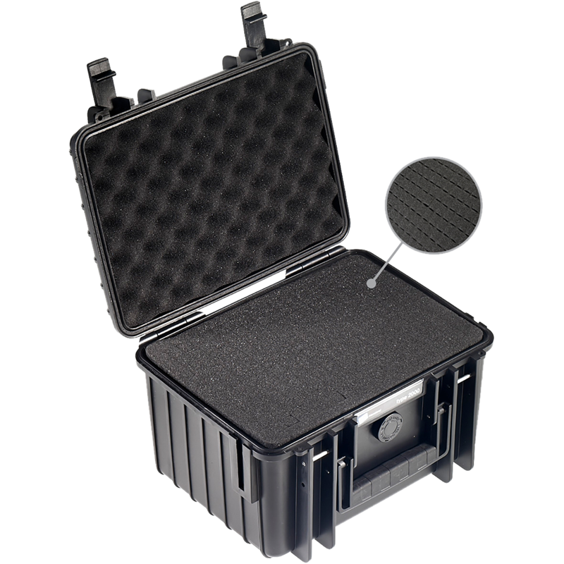 BW Outdoor Cases Type 2000 skrzynia z gąbką czarna