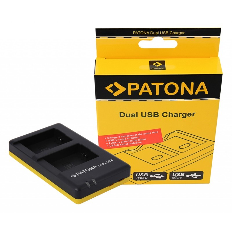 PATONA Ładowarka podwójna Dual Quick do Sony NP-FW50 (z kablem USB-C) PATONA Ładowarka podwójna Dual Quick do Sony NP-FW50 (z kablem USB-C)
