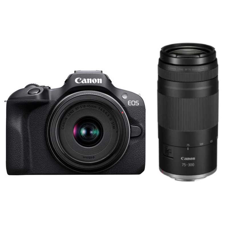 Canon EOS R100 + RF-S 18-45mm f/4.5-6.3 IS STM + Canon RF 75-300mm f/4-5.6 | Zadzwoń Po Rabat