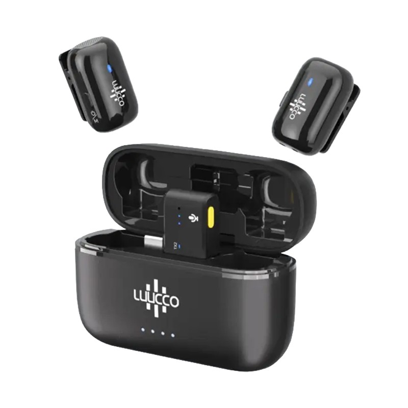 Luucco MiniPods-K2 bezprzewodowe mikrofony krawatowe iPhone / Apple Lightning czarny