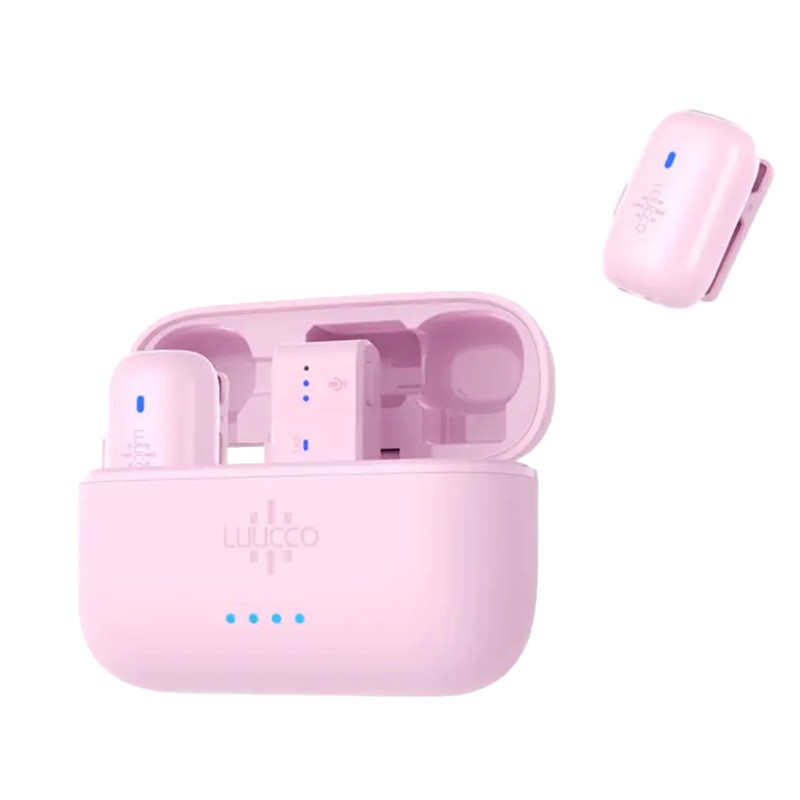 Luucco MiniPods-K2 bezprzewodowe mikrofony krawatowe USB-C różowe