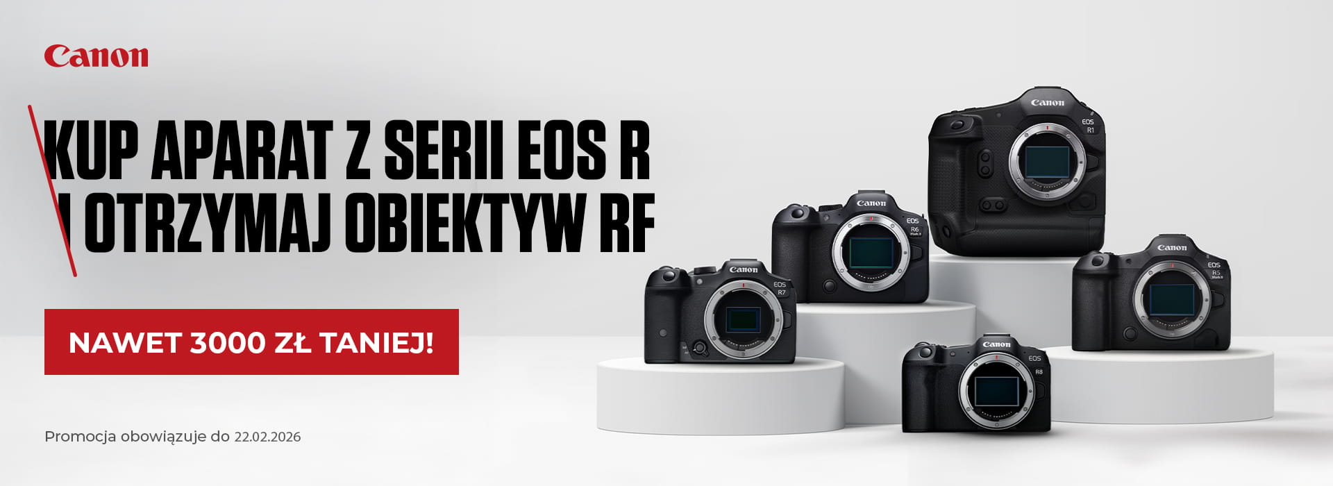 Kupując wybrany aparat serii EOS R obiektywy RF kupisz nawet 3000 zł taniej