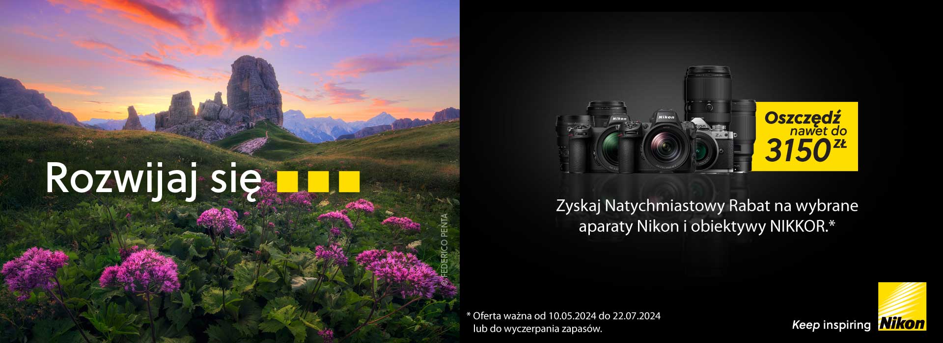 Natychmiastowy rabat Nikon do 3150zł