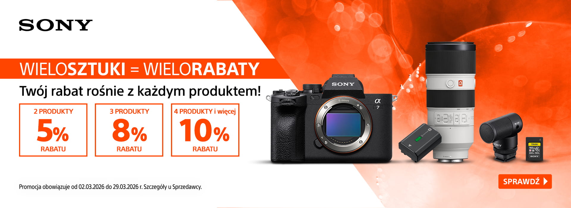  Wielosztuki Sony kup więcej i zyskaj rabat do 10%